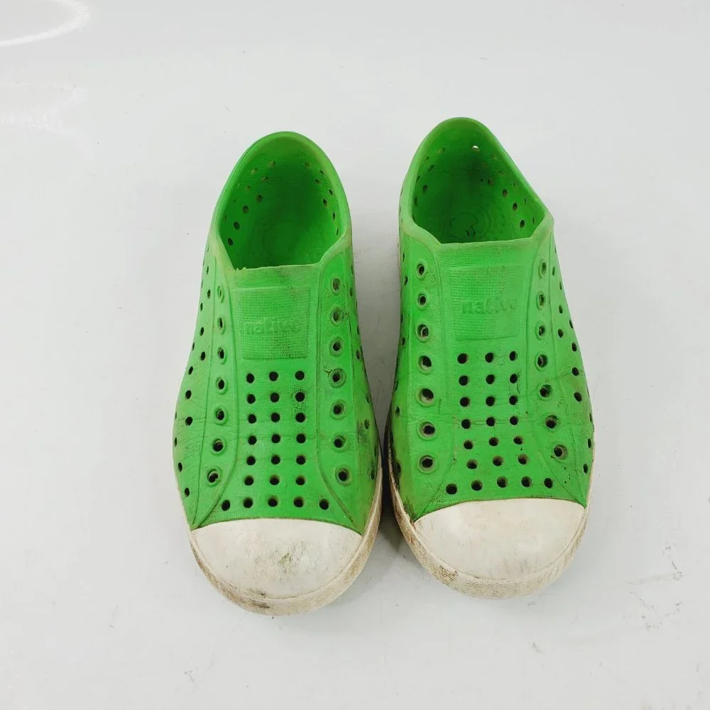 Native Boy's‎ Green Jefferson Slip On Casual Water Sneaker Shoes Size 12